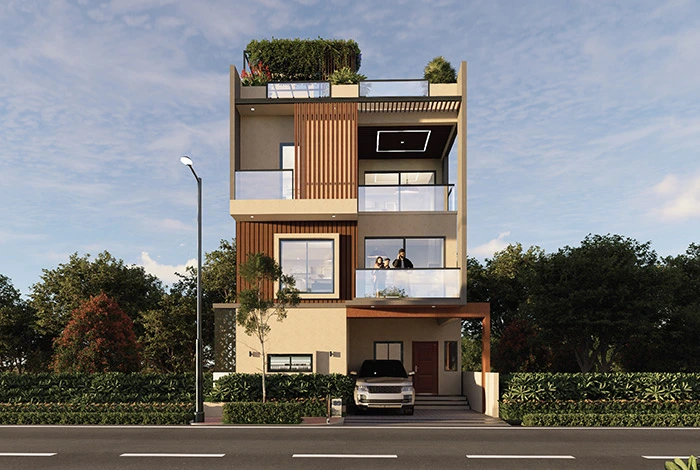 West Facing 4 BHK Villa Floor Plan